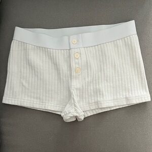 Brandy Melville White Ribbed Shorts